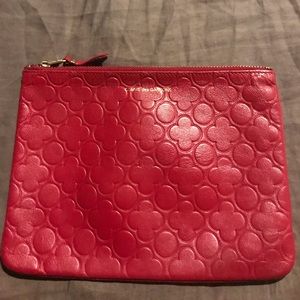 Comme Des Garçon Embossed Leather Wallet (Red)